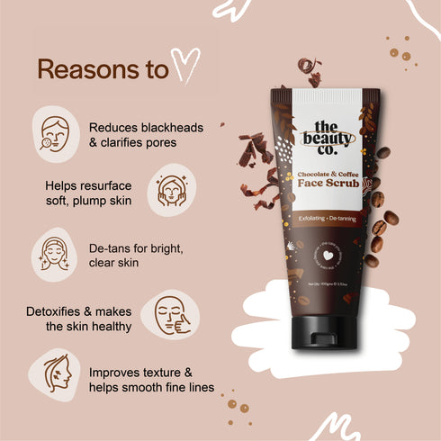 the beauty co Choco Coffee Detan Essential Face wash and Face scrub and Strawberry Scrub